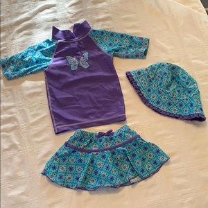 Girls bathing suit set. Excellent condition.